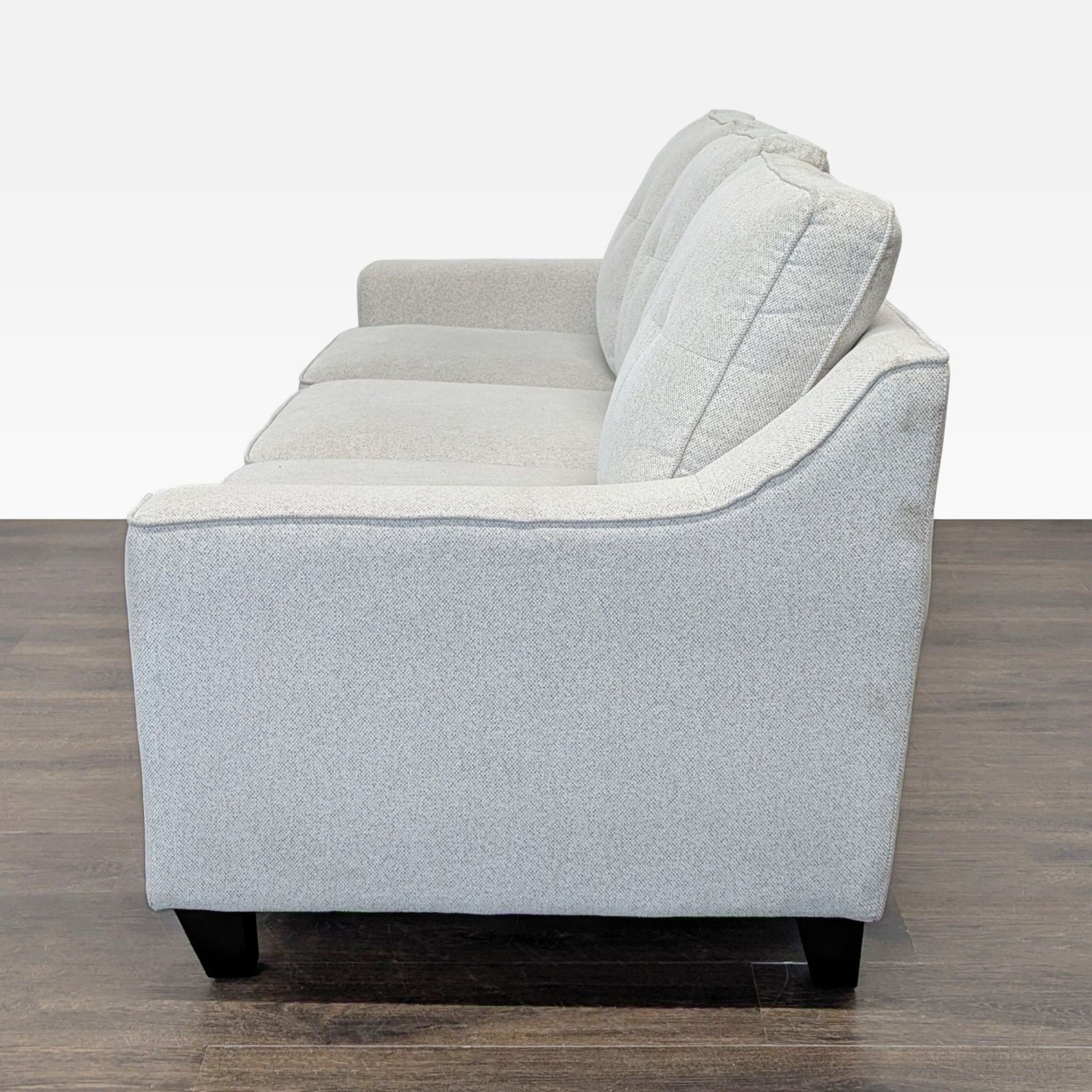 Living Spaces 3-Seat Light Gray Sofa - image-5