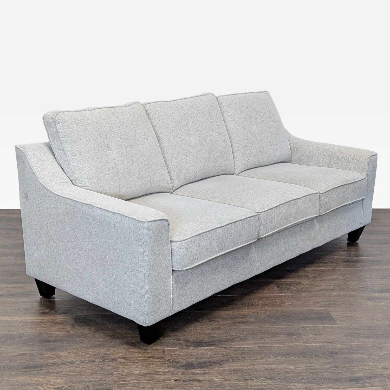 Living Spaces 3-Seat Light Gray Sofa - image-8