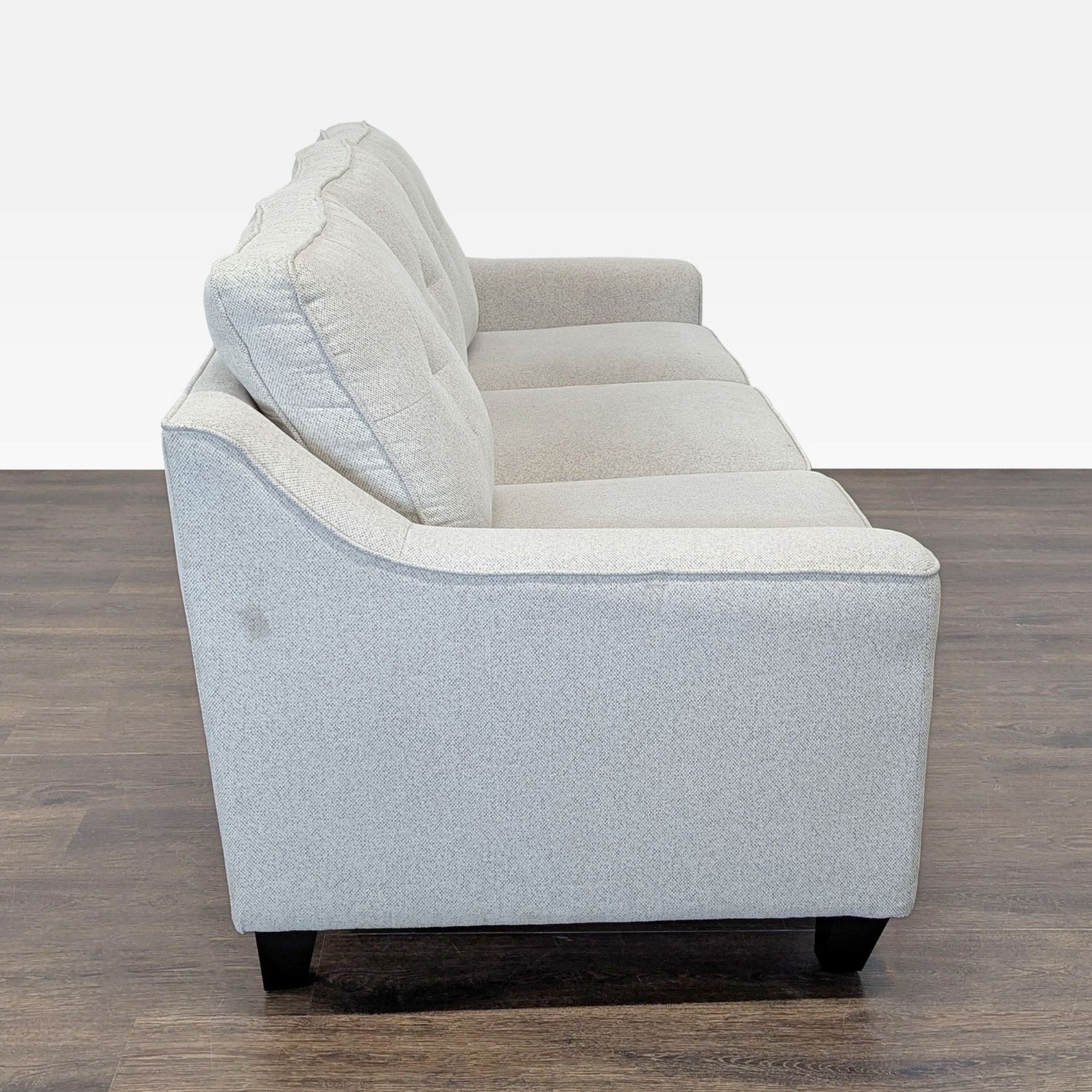 Living Spaces 3-Seat Light Gray Sofa - image-7