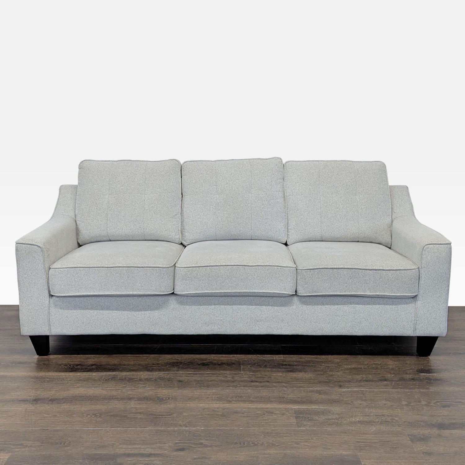 Living Spaces 3-Seat Light Gray Sofa - image-9
