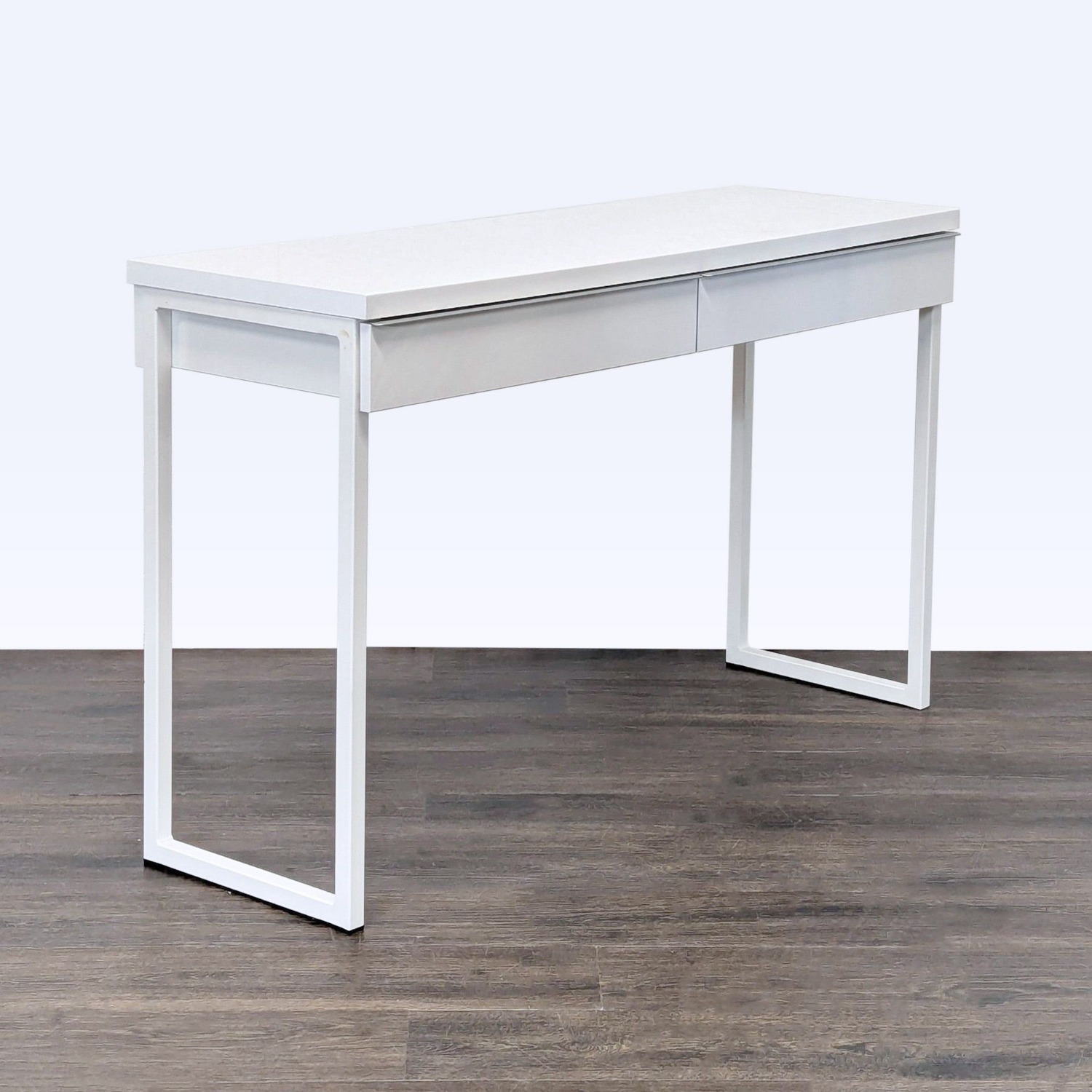 IKEA White Modern Desk with Two Drawers - image-1