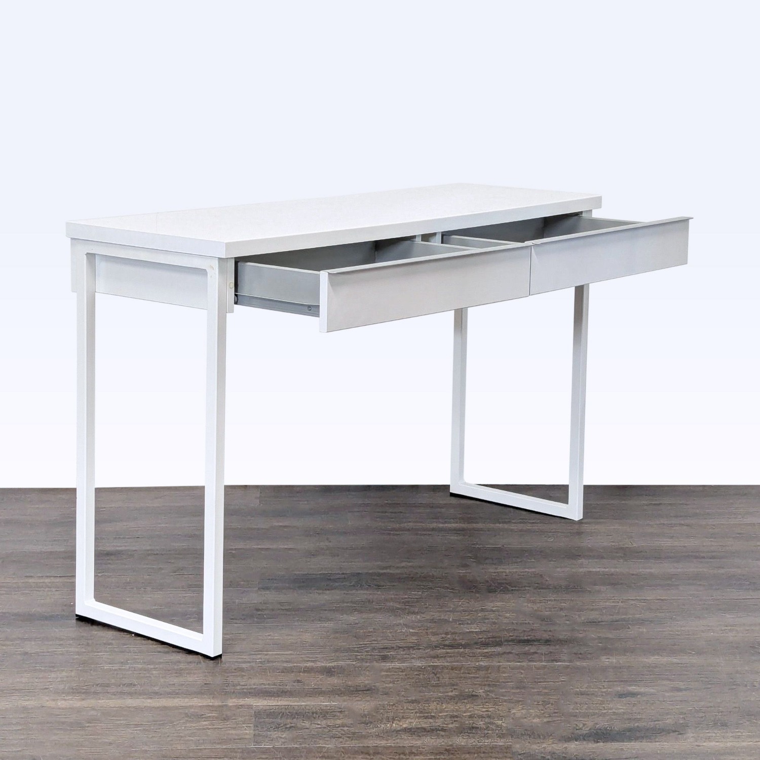 IKEA White Modern Desk with Two Drawers - image-7