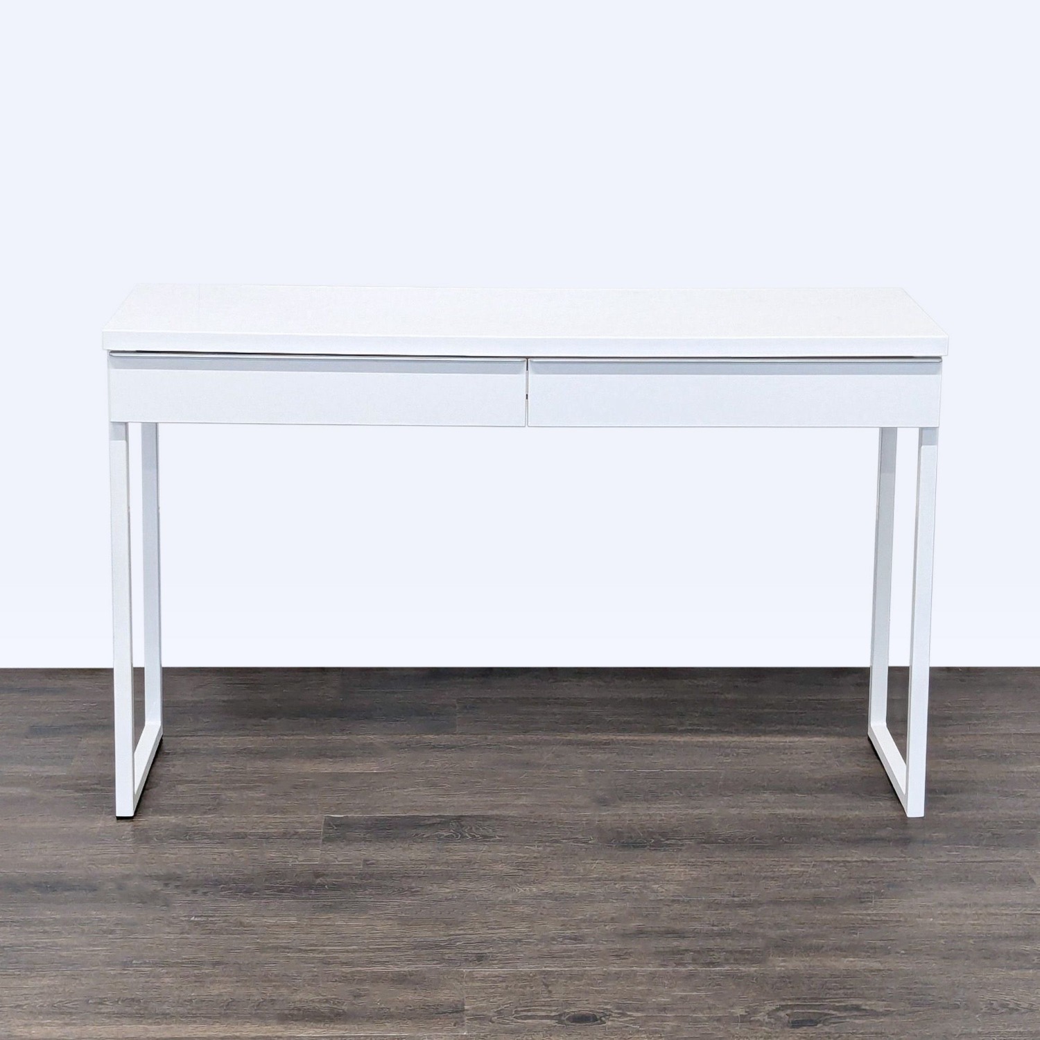 IKEA White Modern Desk with Two Drawers - image-8