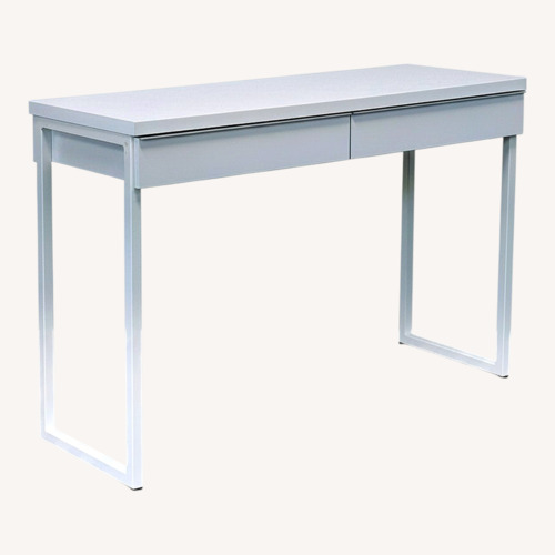 Used IKEA White Modern Desk with Two Drawers for sale on AptDeco