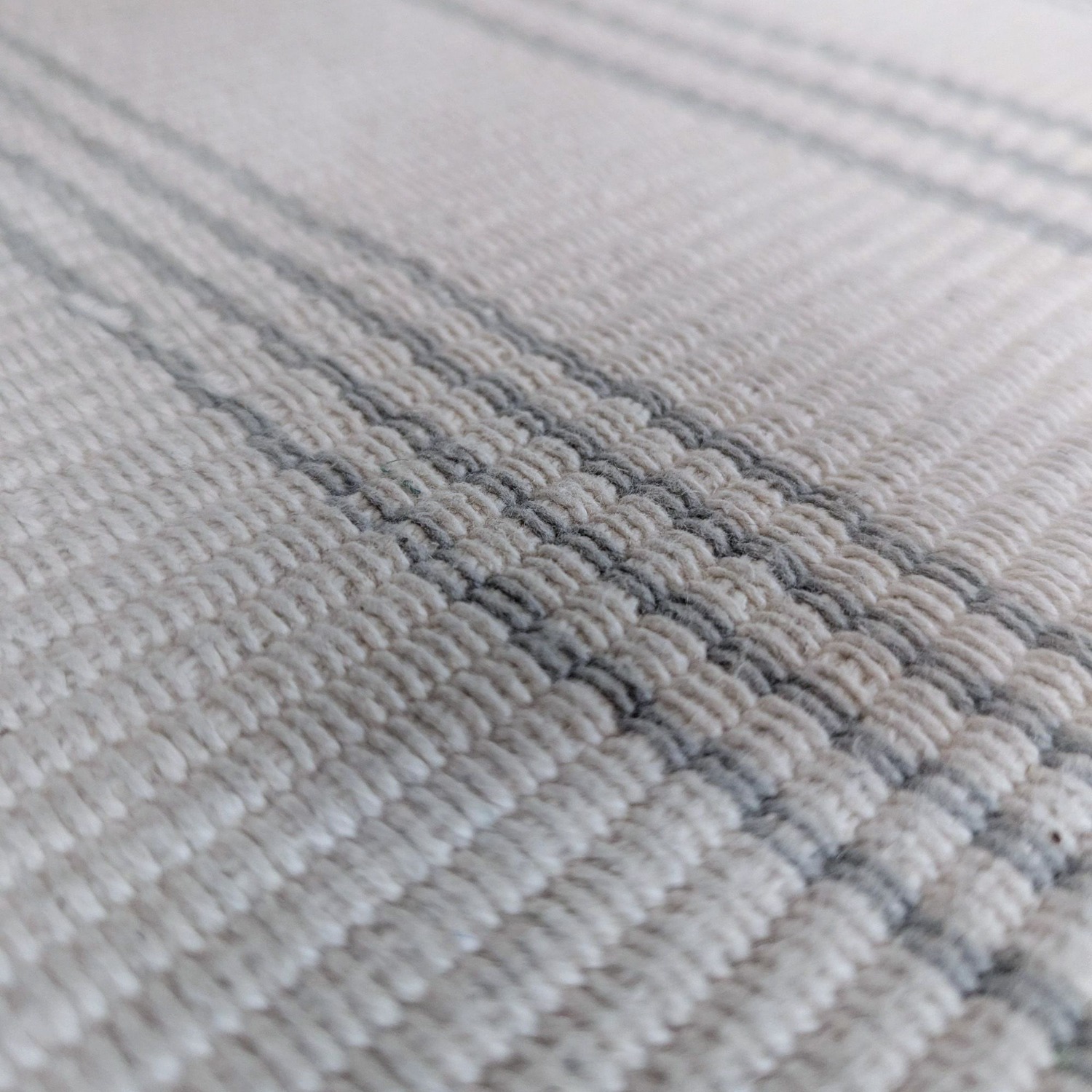 Dash and Albert Ivory & Grey Striped Flat Weave - image-5