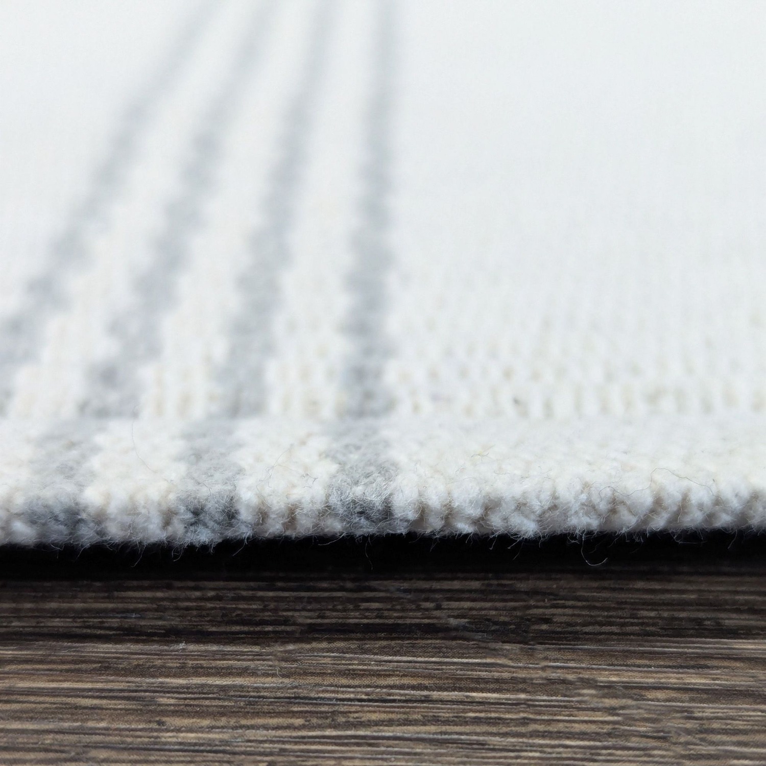 Dash and Albert Ivory & Grey Striped Flat Weave - image-3