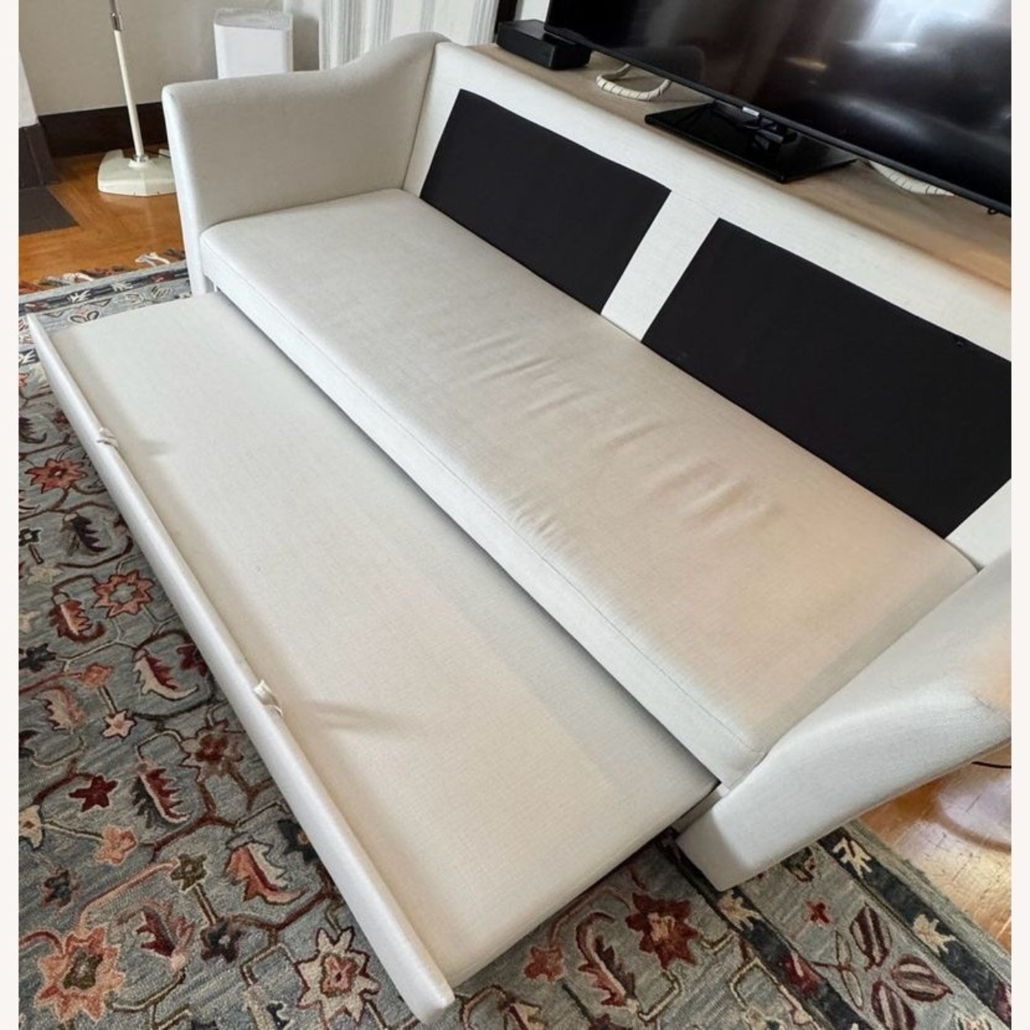 Pottery Barn York Slope Arm Modern Cream Sleeper  - image-1