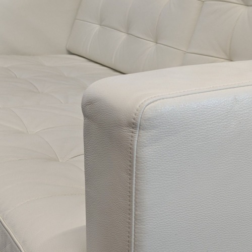 Used IKEA Morabo Modern White Leather Loveseat  for sale on AptDeco