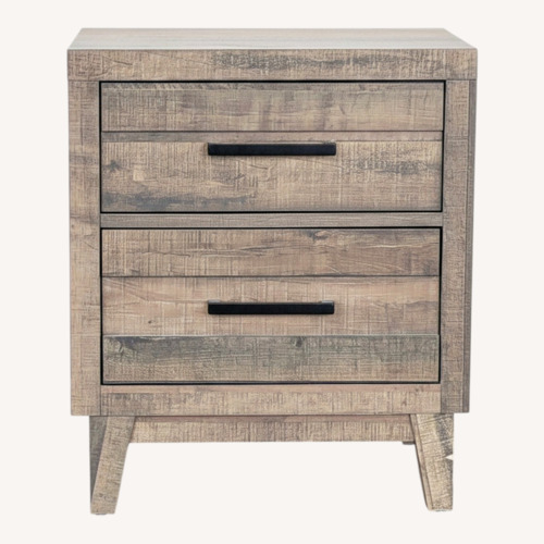 Used Crown Mark Rustic Two Drawer Nightstand for sale on AptDeco