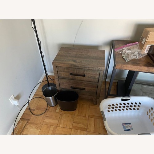 Used Crown Mark Rustic Two Drawer Nightstand for sale on AptDeco