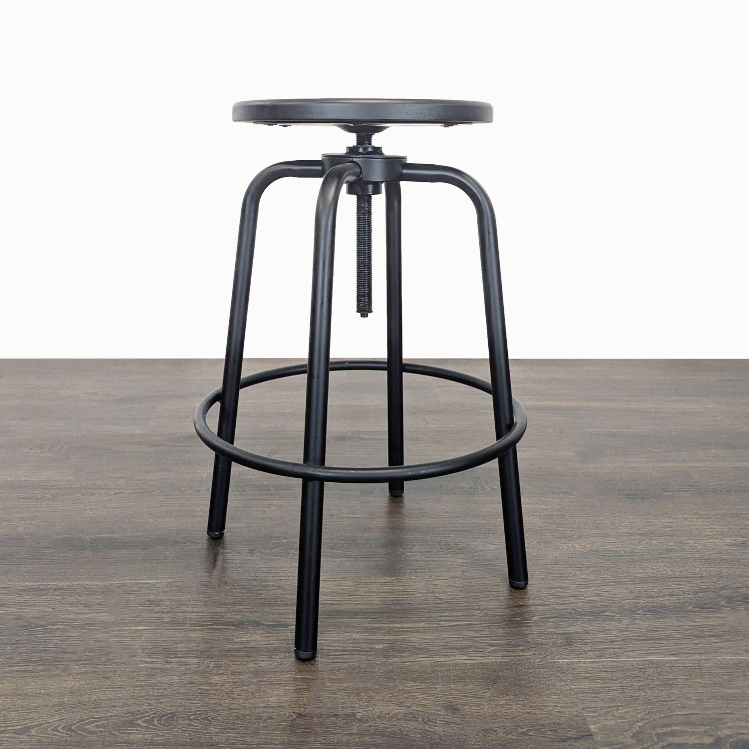 Pair of Metal and Wood Adjustable Stools - image-4