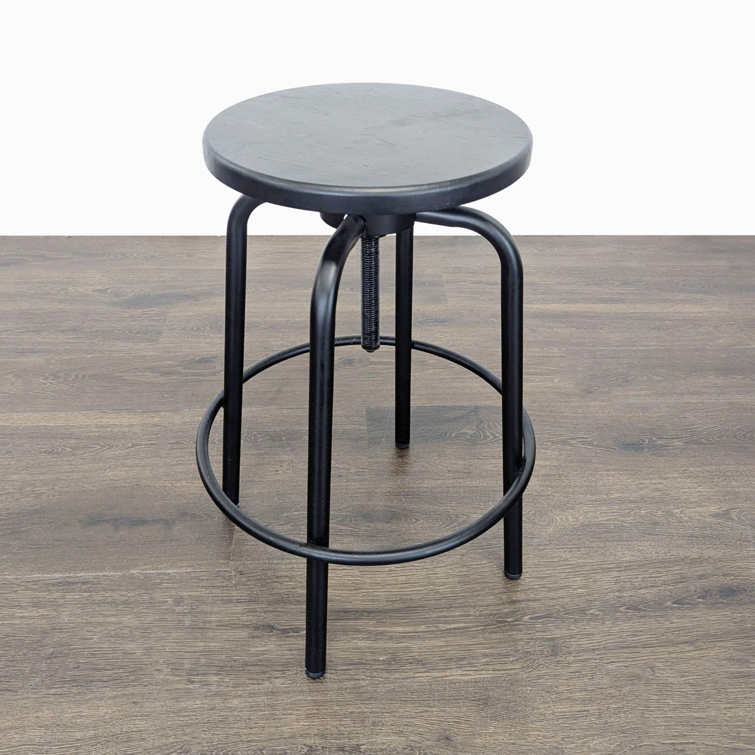 Pair of Metal and Wood Adjustable Stools - image-5