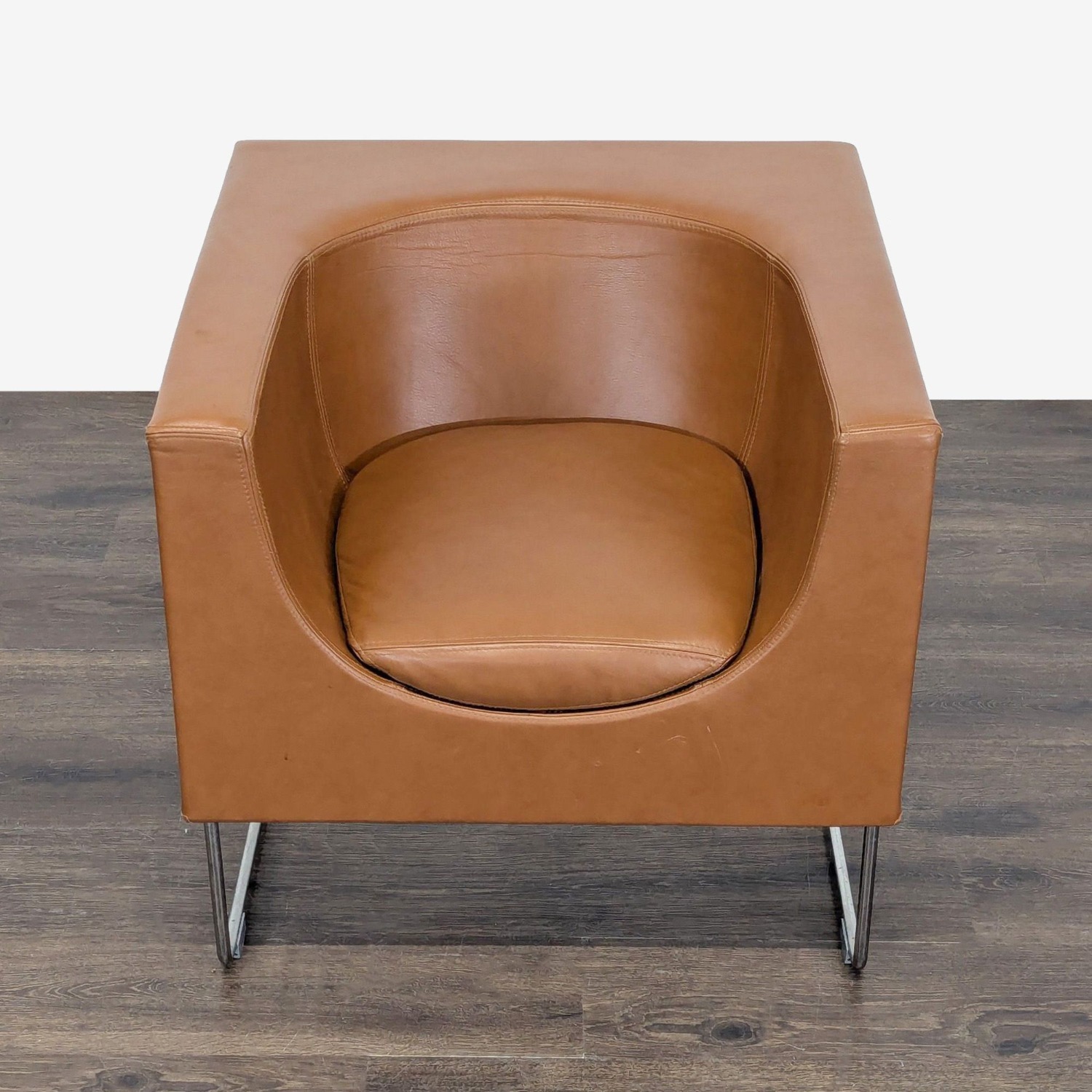 STUA Nube Modern Brown Leather Lounge Chair  - image-1