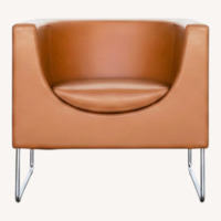 STUA Nube Modern Brown Leather Lounge Chair 