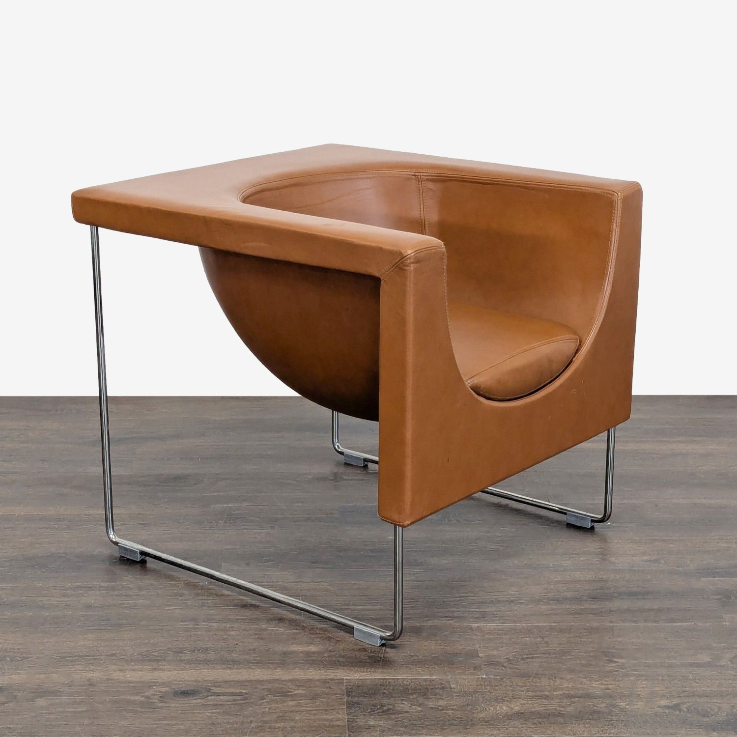 STUA Nube Modern Brown Leather Lounge Chair  - image-2