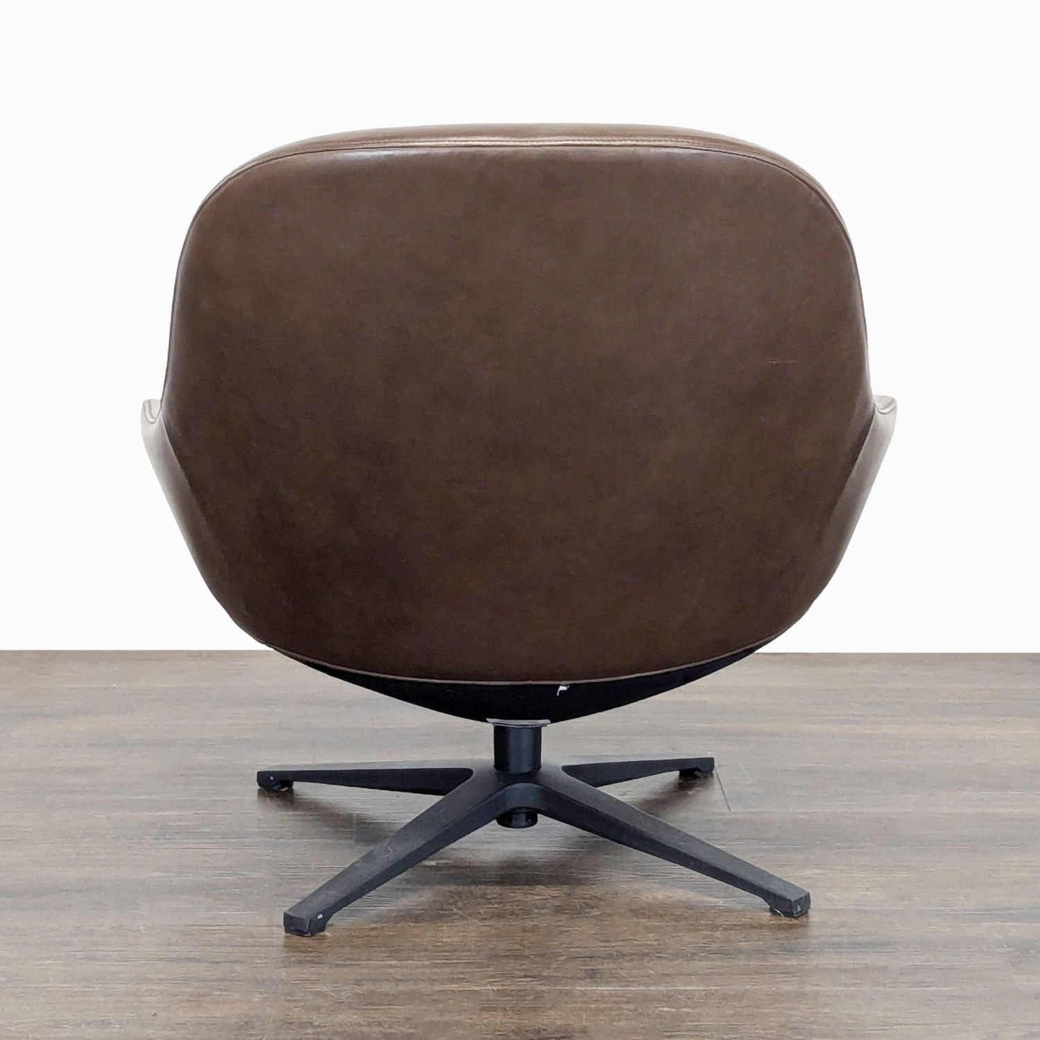Article Brown Leather Swivel Lounge Chair - Modern - image-5