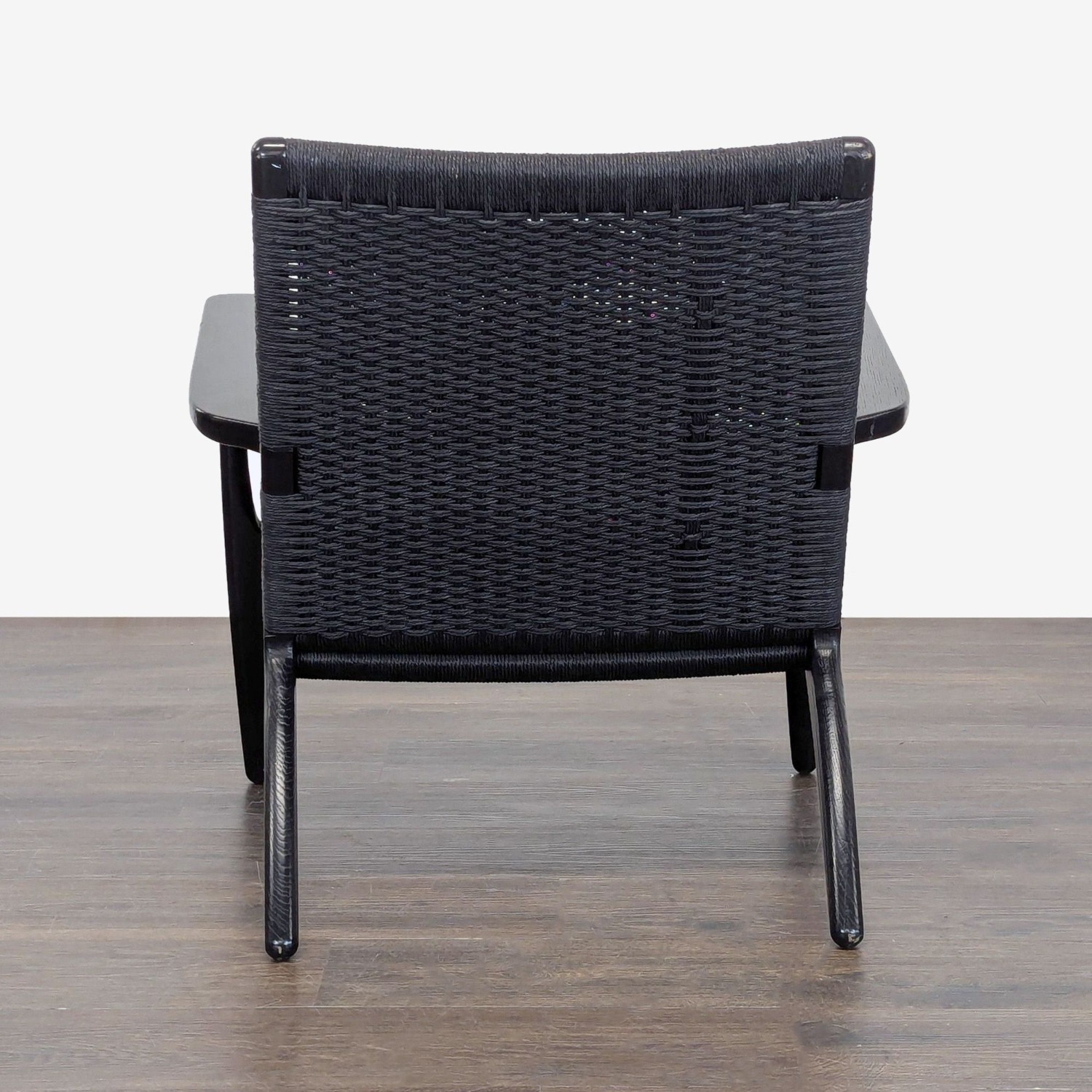 Carl Hansen & Son CH25 Modern Black Woven Lounge Chair  - image-7