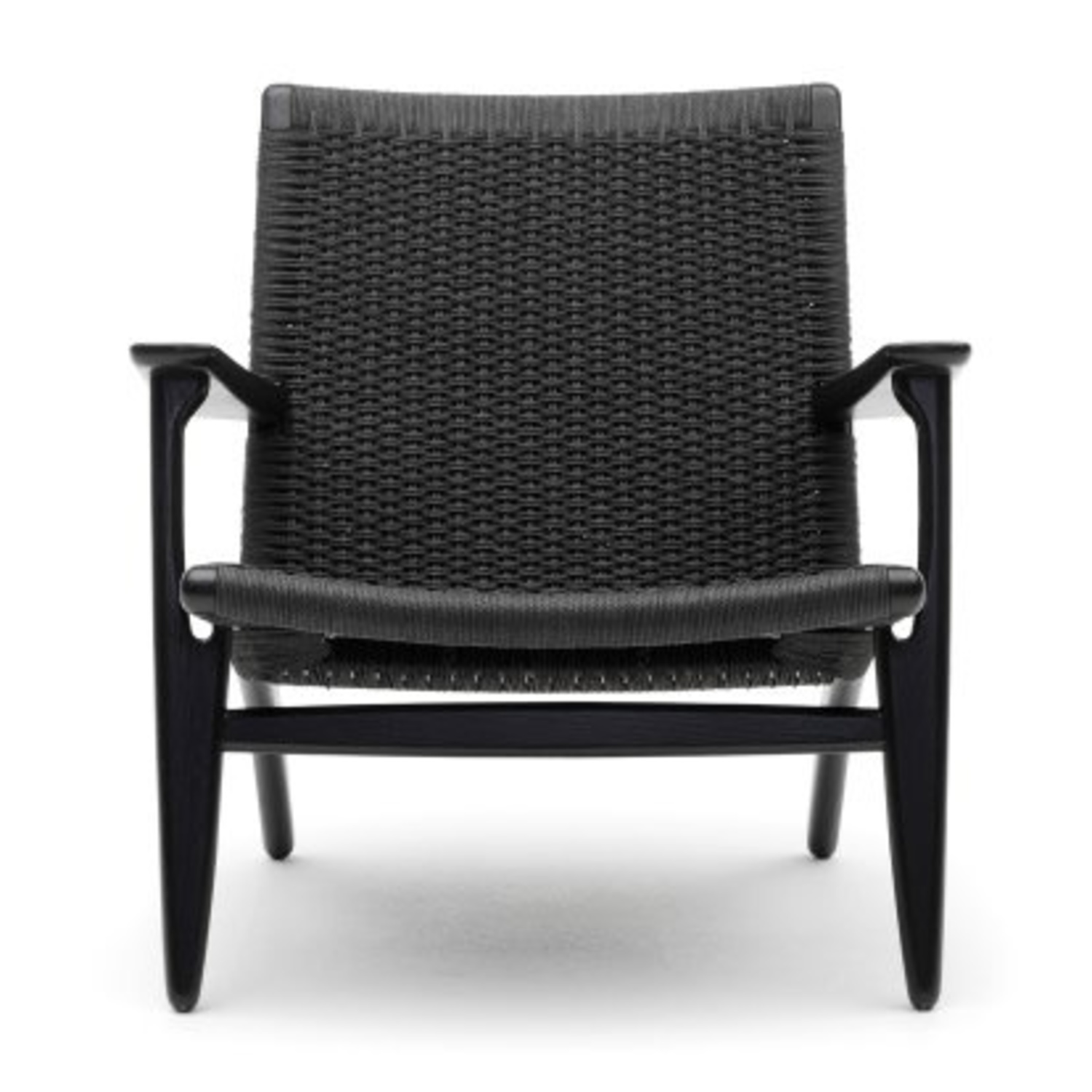 Carl Hansen & Son CH25 Modern Black Woven Lounge Chair  - image-8