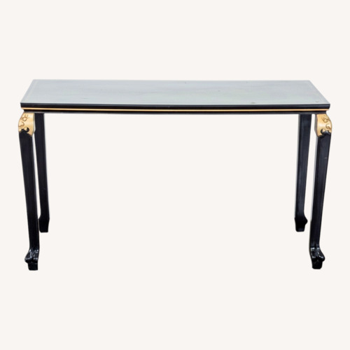 Used Custom Black Lacquer Chinoiserie Console Table	 for sale on AptDeco