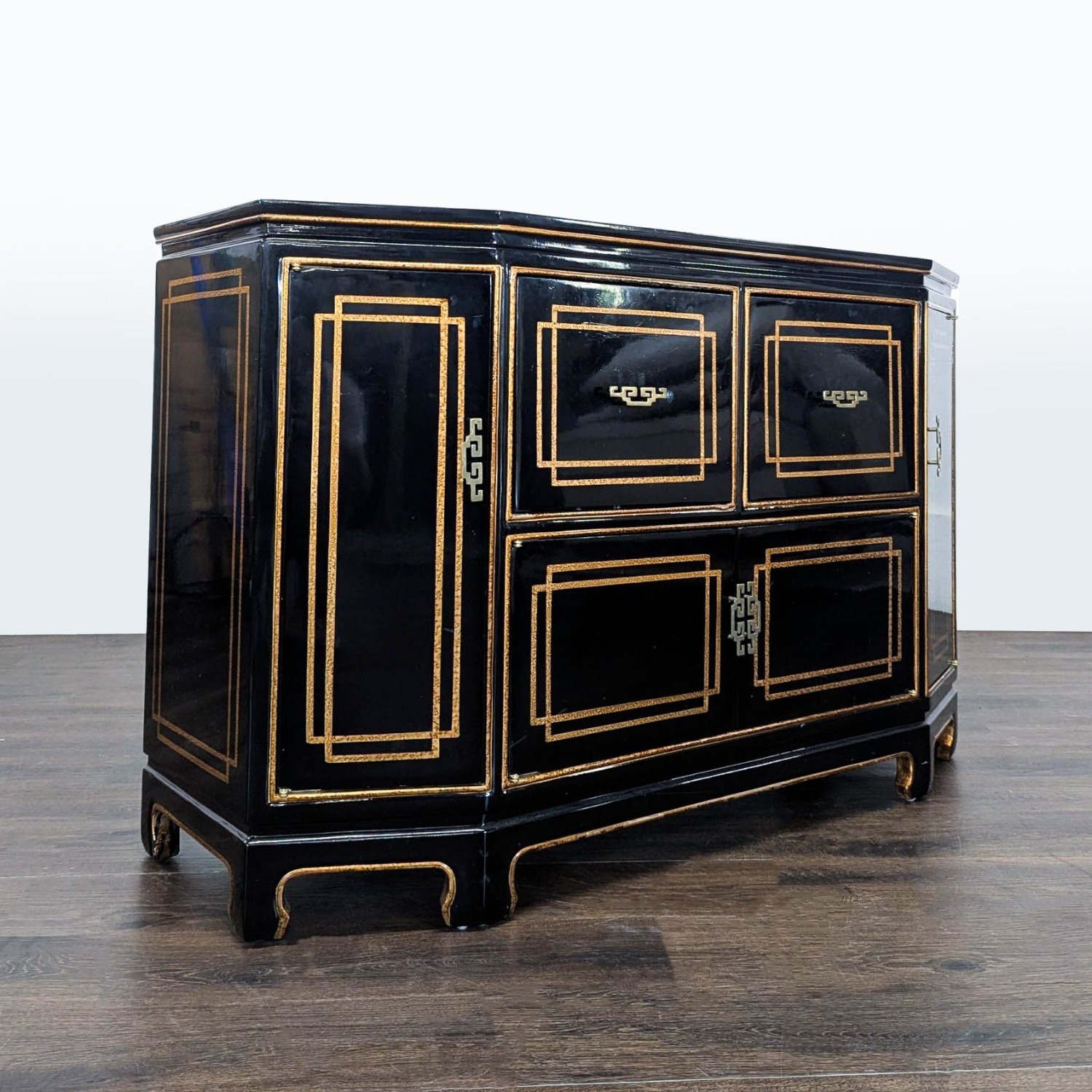 Black Lacquer Chinoiserie Hollywood Regency - image-8
