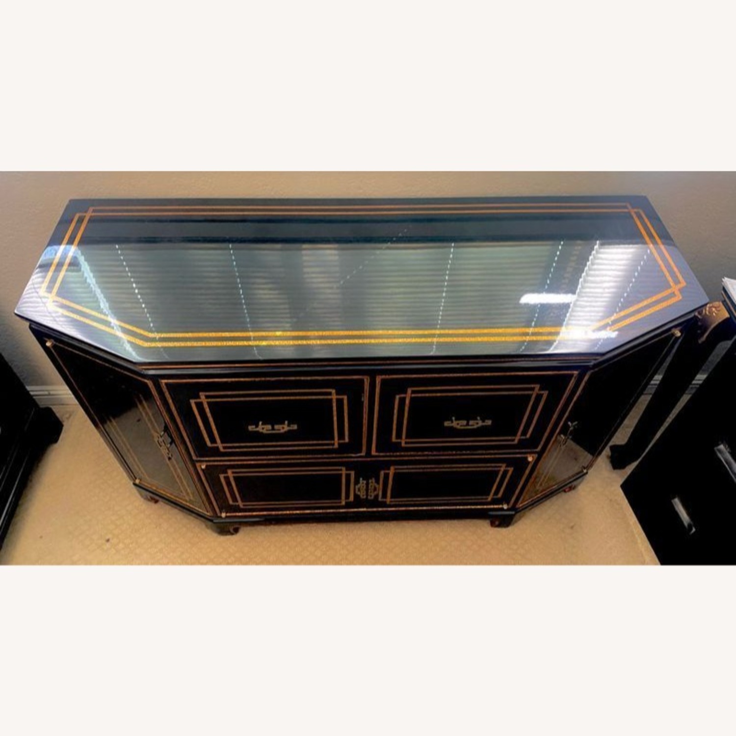 Black Lacquer Chinoiserie Hollywood Regency - image-1