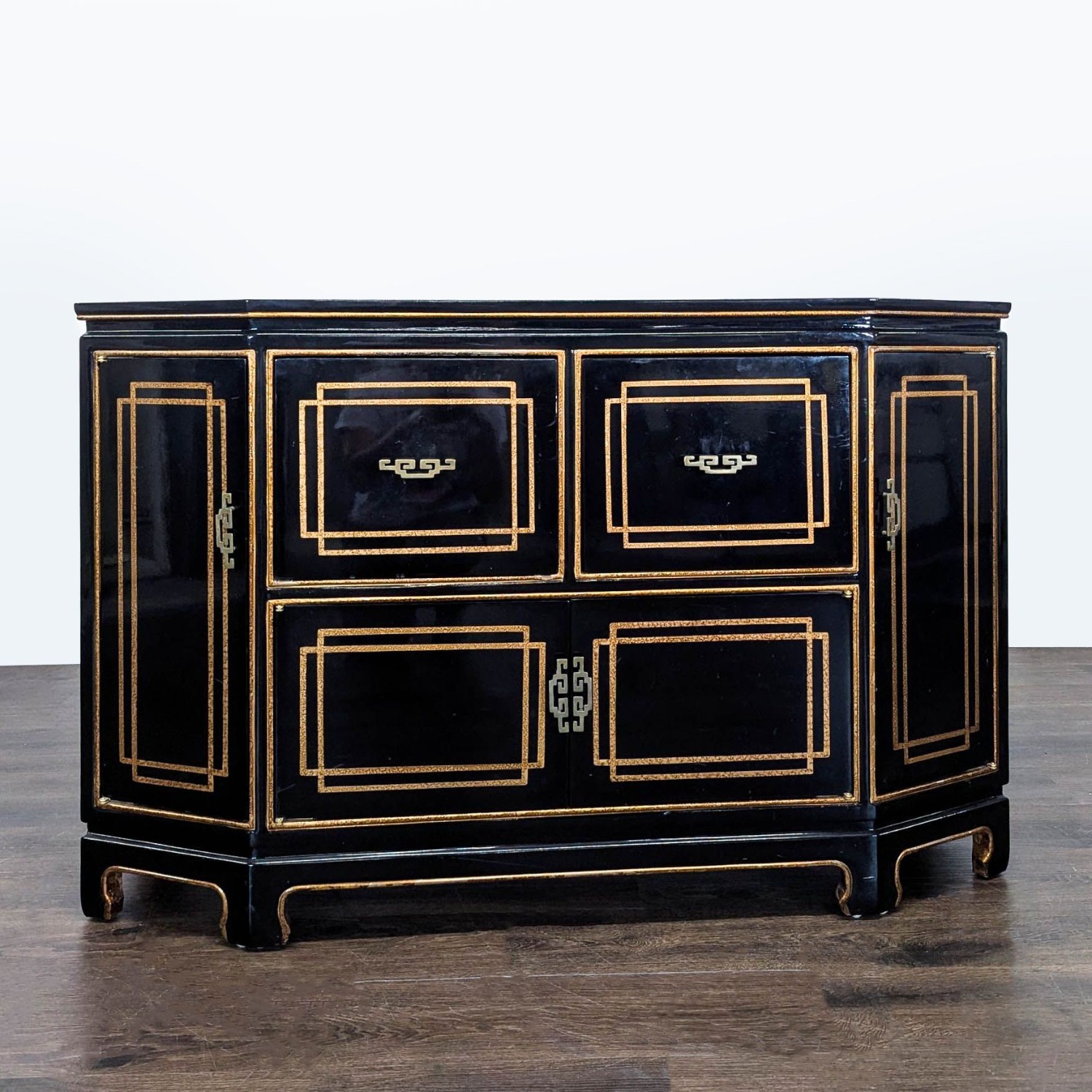Black Lacquer Chinoiserie Hollywood Regency - image-10