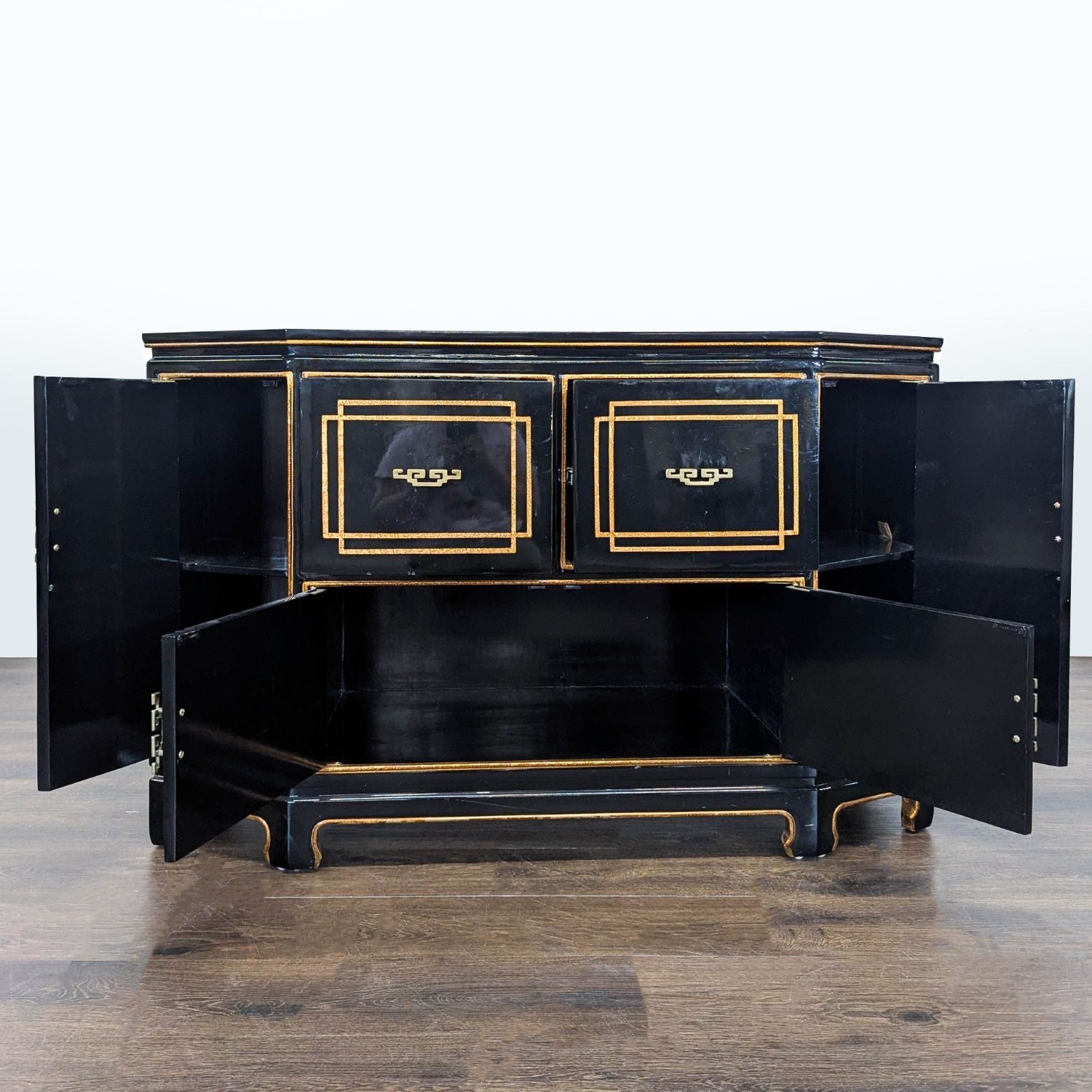Black Lacquer Chinoiserie Hollywood Regency - image-9
