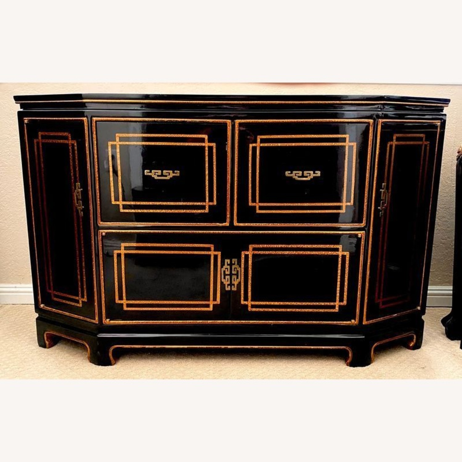 Black Lacquer Chinoiserie Hollywood Regency - image-3