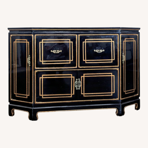 Used Black Lacquer Chinoiserie Hollywood Regency for sale on AptDeco