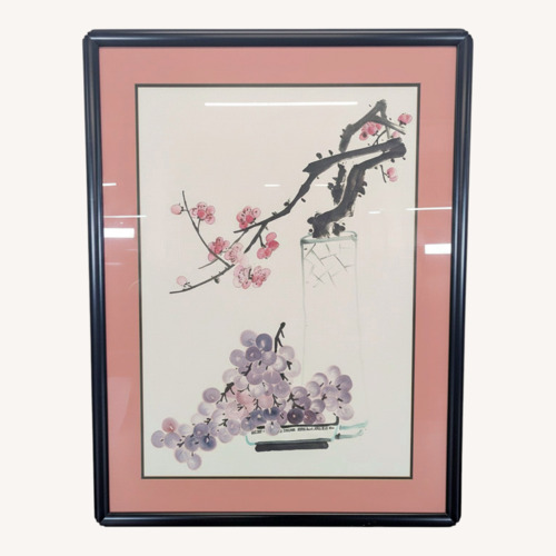 Used Large Framed Chinese Ink Wash Style Still Life  for sale on AptDeco