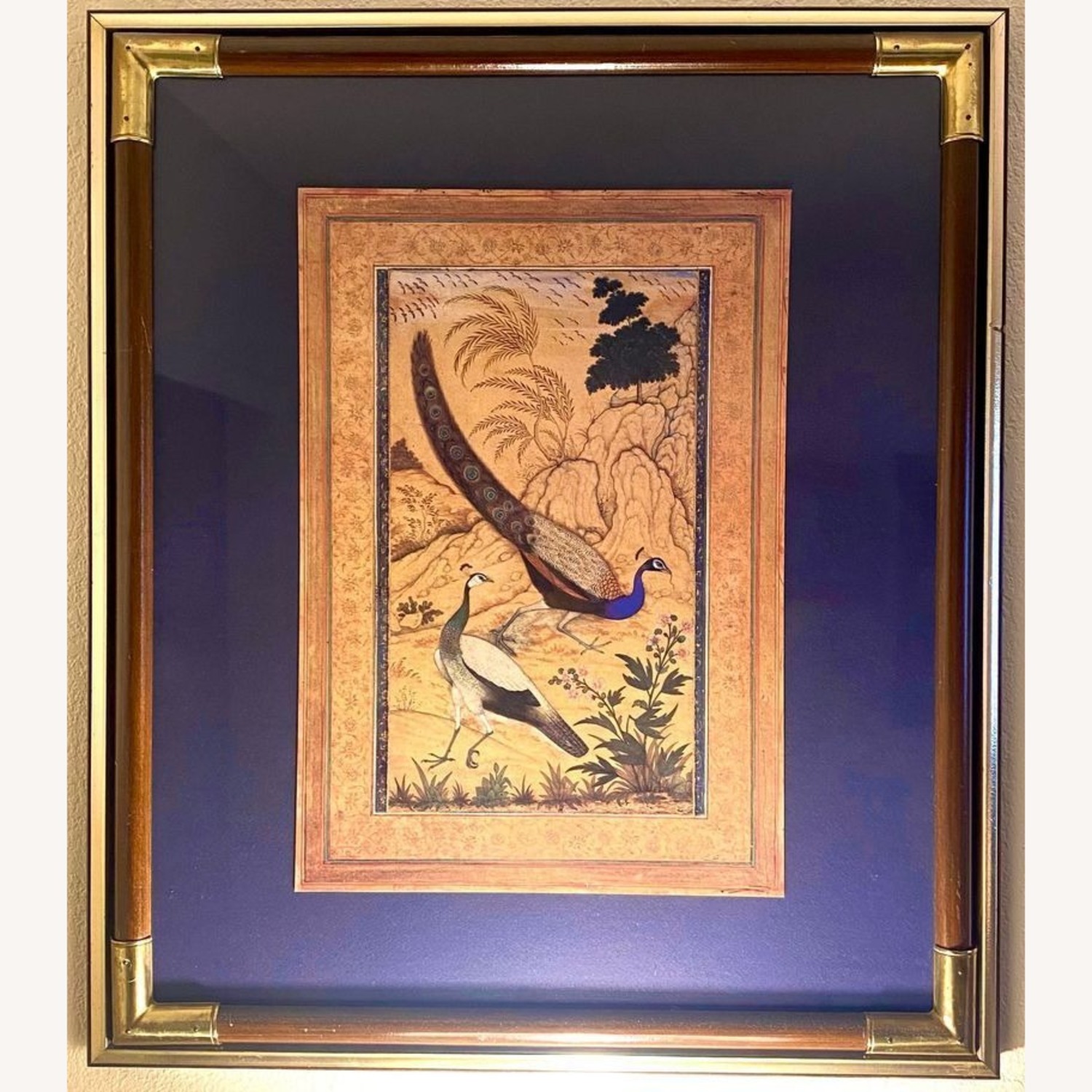 Vintage Framed Reproduction of a Mughal painting - image-1