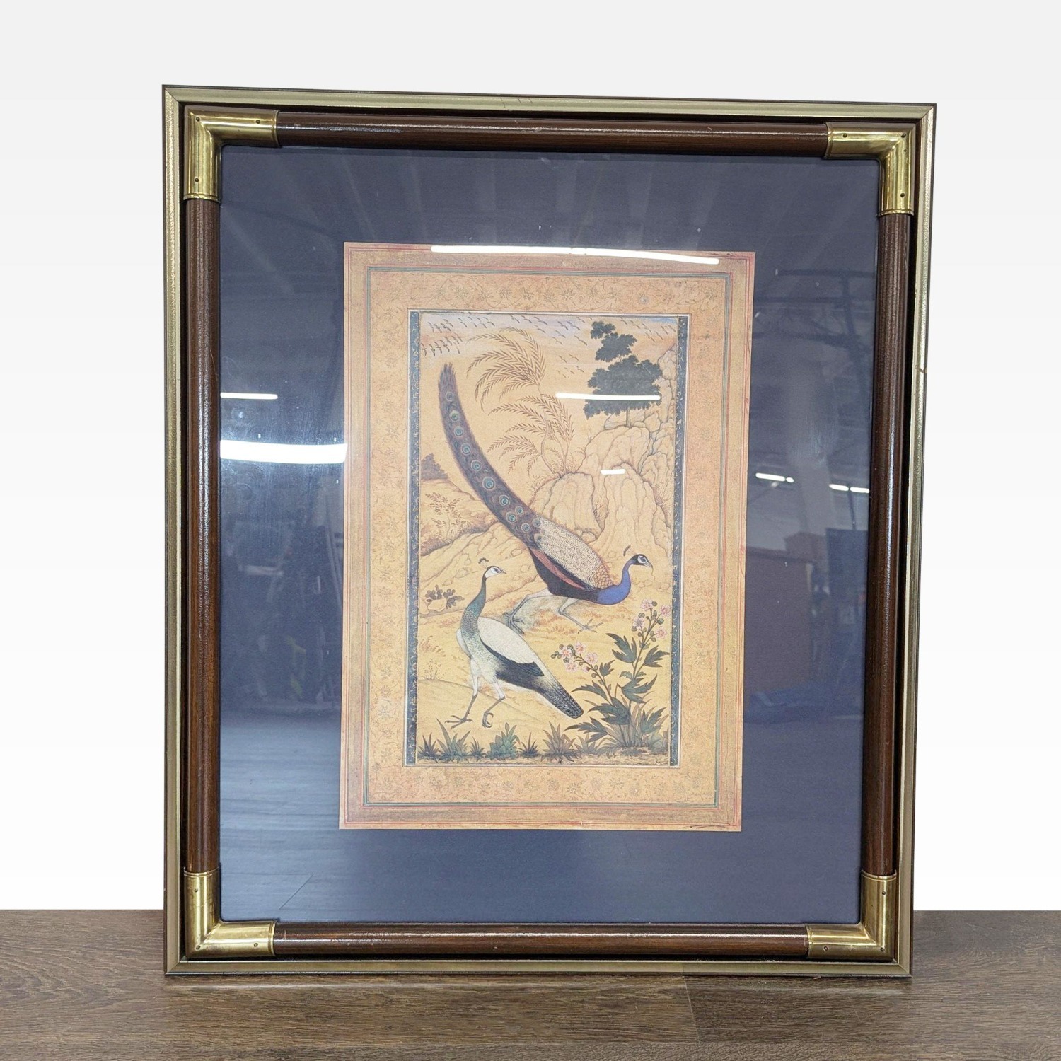 Vintage Framed Reproduction of a Mughal painting - image-4