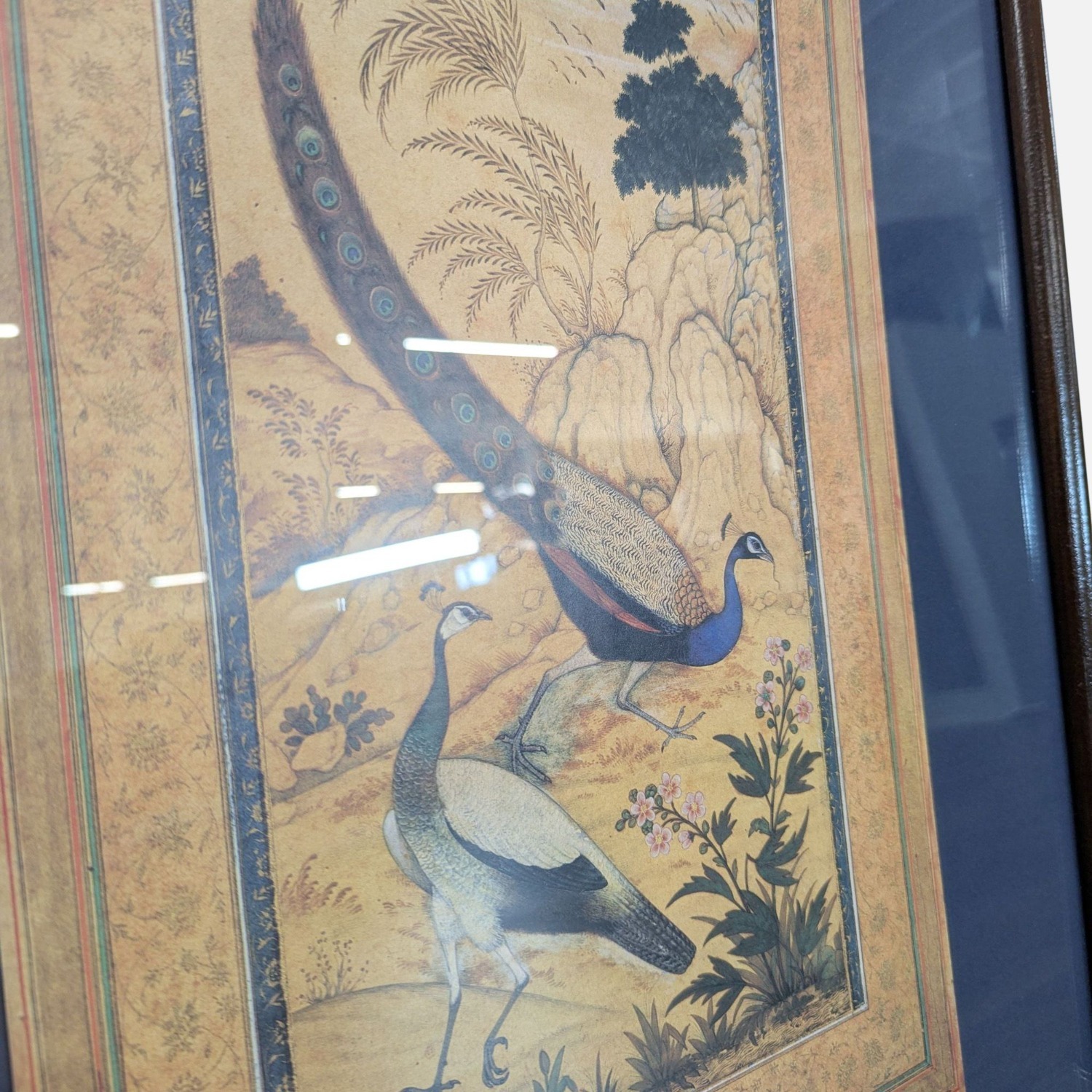 Vintage Framed Reproduction of a Mughal painting - image-3