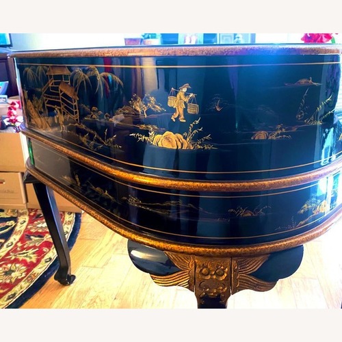 Used Custom Black Lacquer Chinoiserie Console Table	 for sale on AptDeco