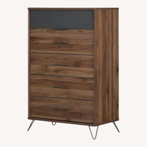 Used South Shore Olvyn Modern 5-Drawer Walnut Dresser for sale on AptDeco