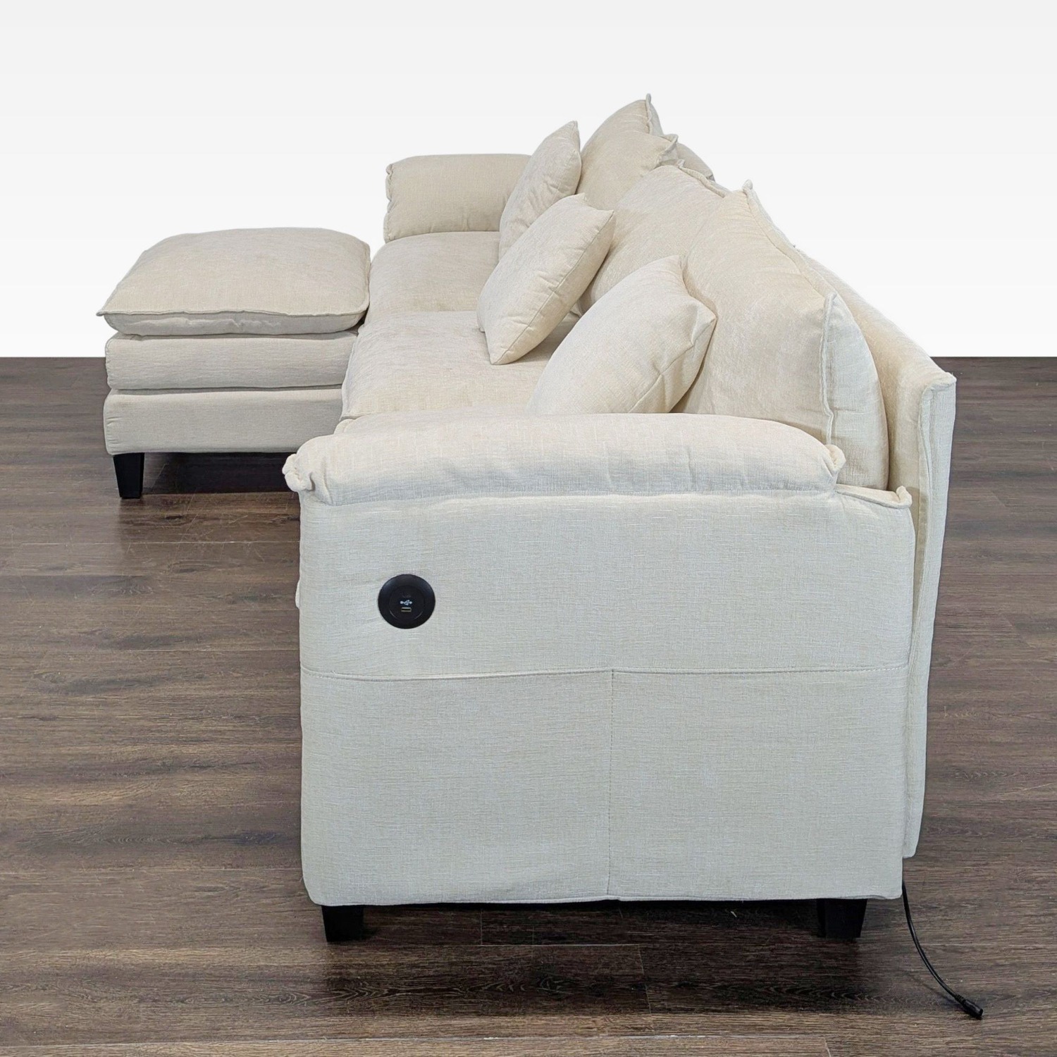 Modern Beige 3-Seat Sectional Sofa with Chaise  - image-4