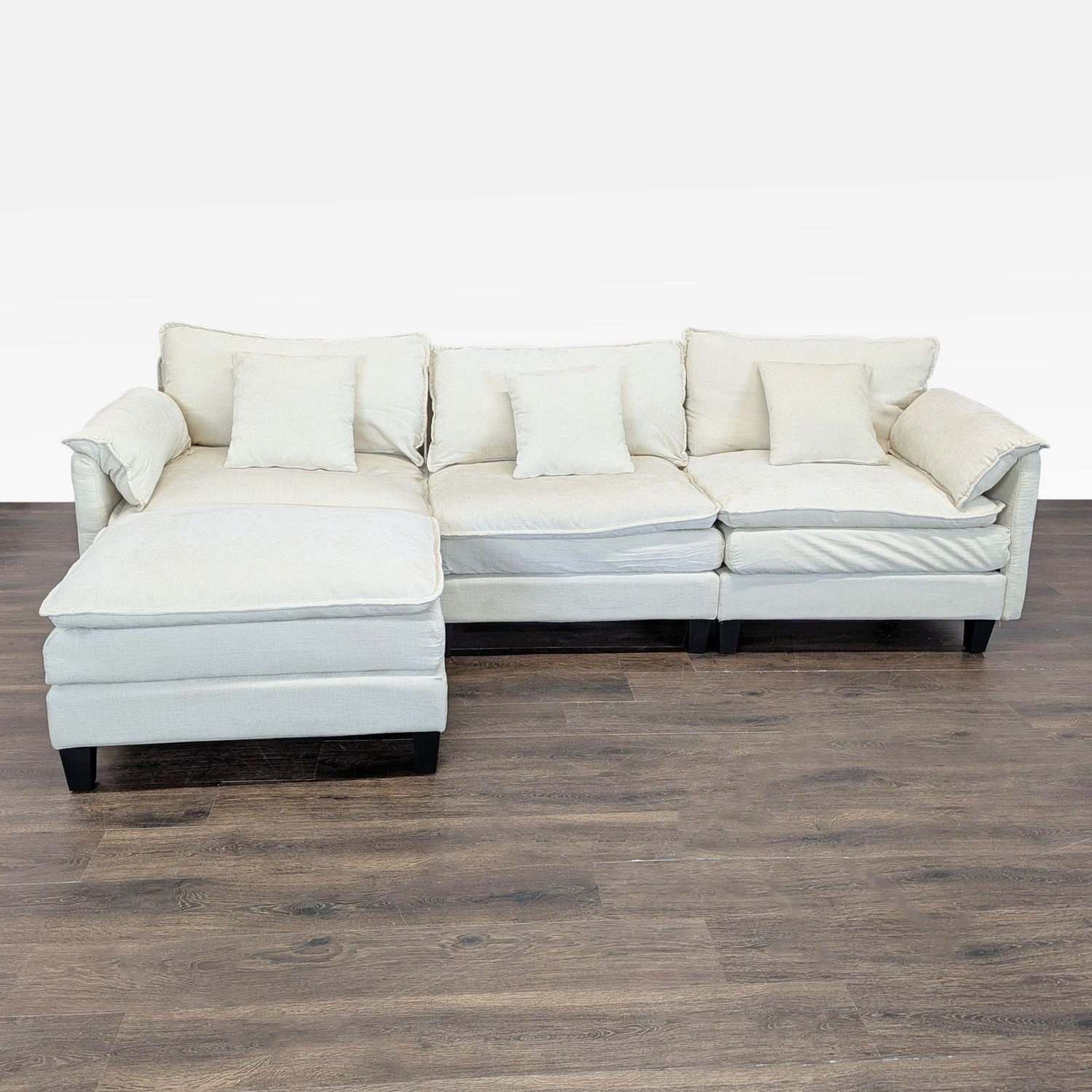 Modern Beige 3-Seat Sectional Sofa with Chaise  - image-8