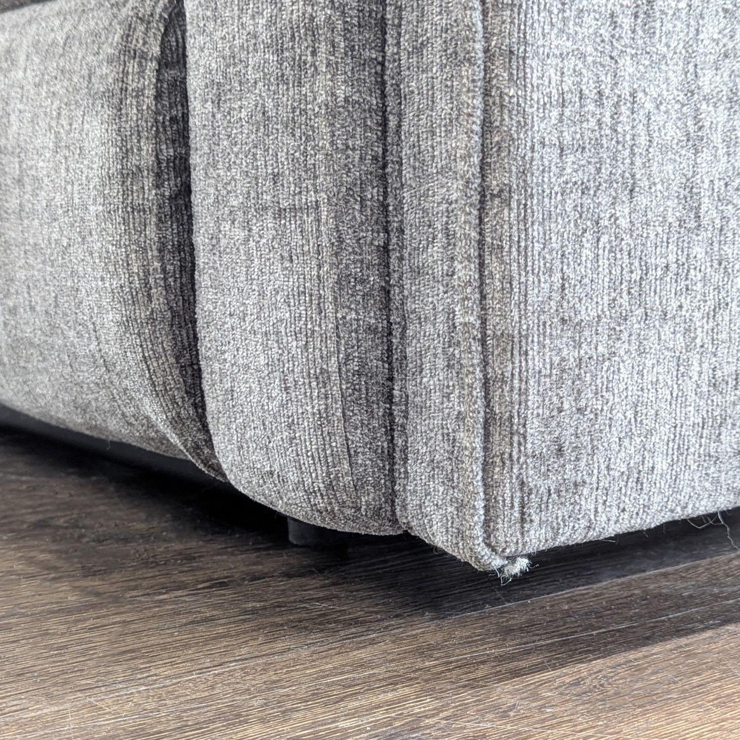 Living Spaces 3-Seat Reclining Sofa in Gray Fabric - image-6