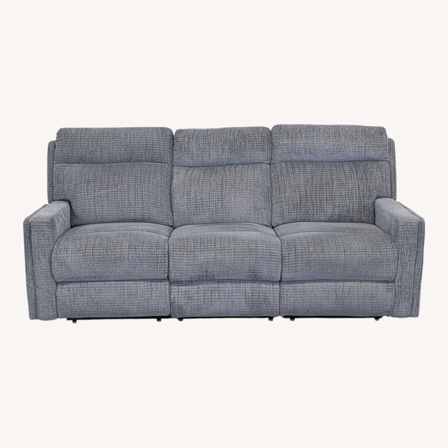 Living Spaces 3-Seat Reclining Sofa in Gray Fabric - image-0
