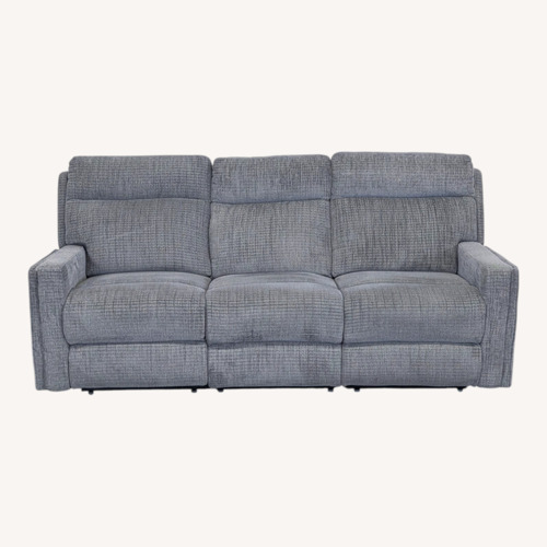 Used Living Spaces 3-Seat Reclining Sofa in Gray Fabric for sale on AptDeco
