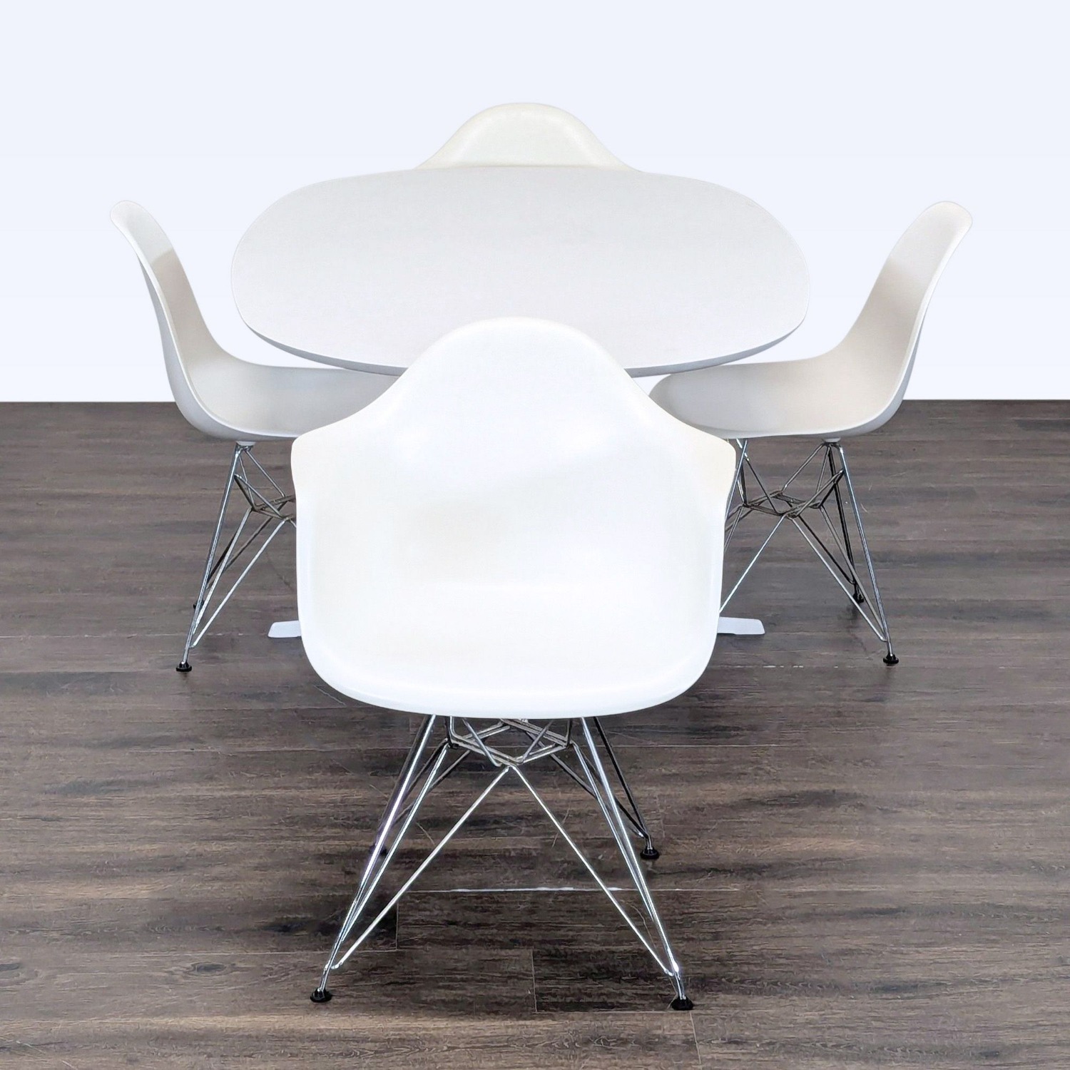 Eames Eolo Modern White Dining Set with Oval Table - image-9