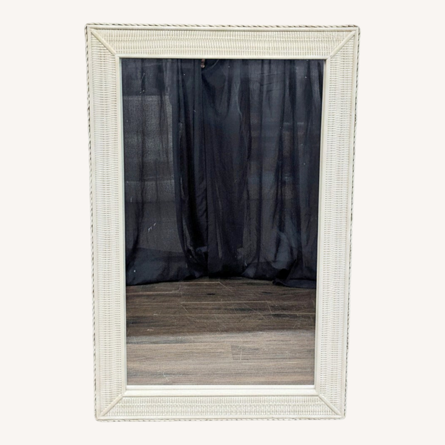 Wicker Floor Mirror - image-0