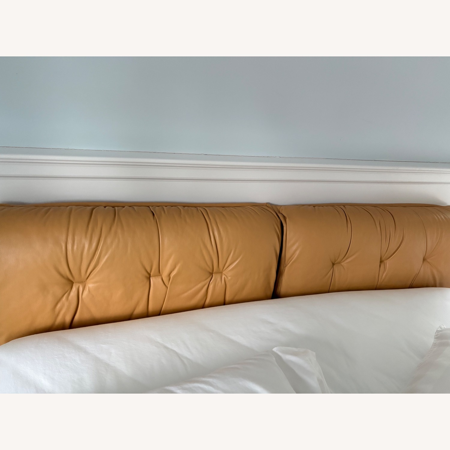 Duxiana Natural Leather Queen Bed Frame Only - image-1