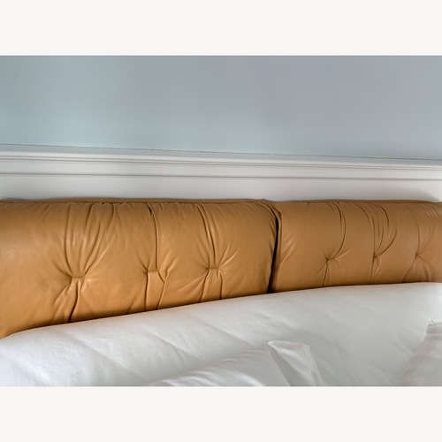 Used Duxiana Natural Leather Queen Bed Frame Only for sale on AptDeco
