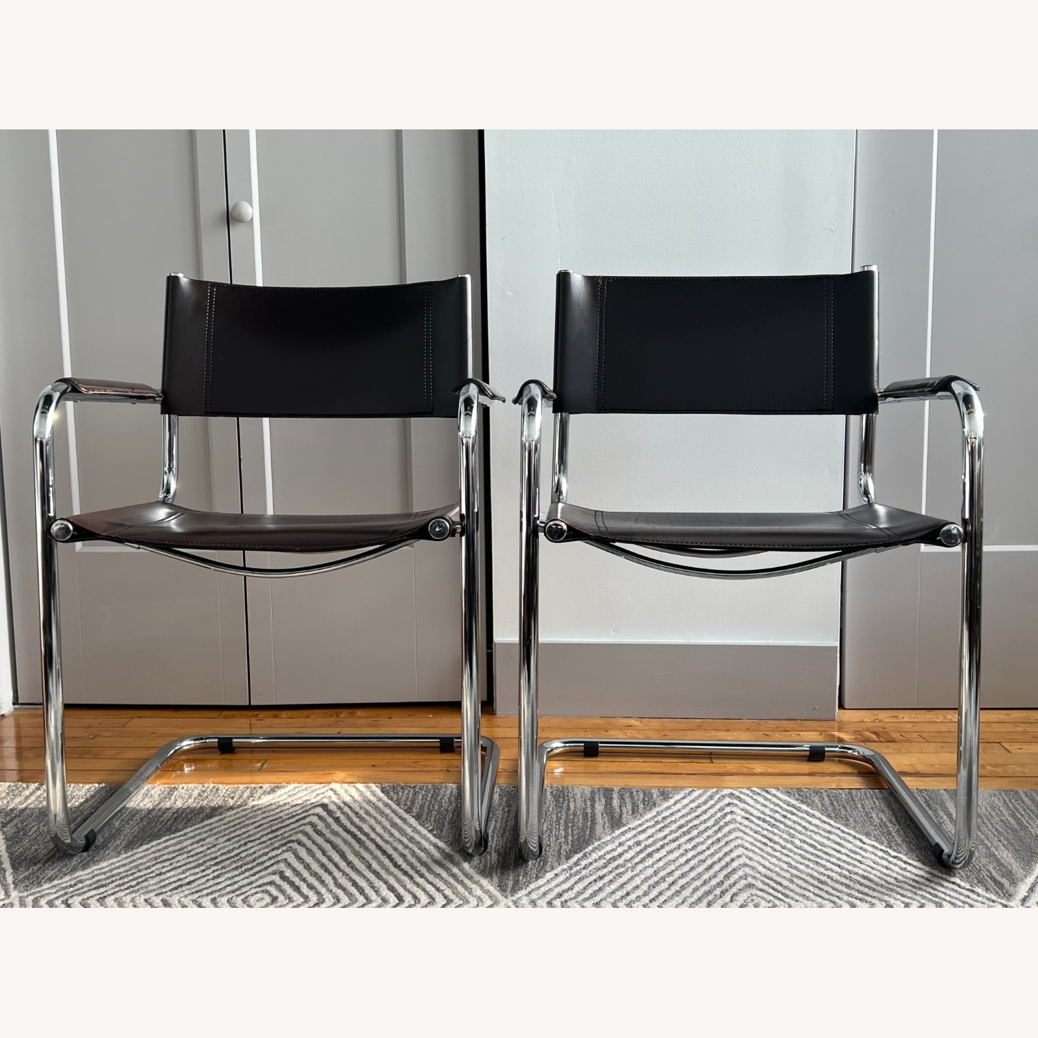 S34 Mart Stam Cantilever Chairs Dark Brown (2) - image-1