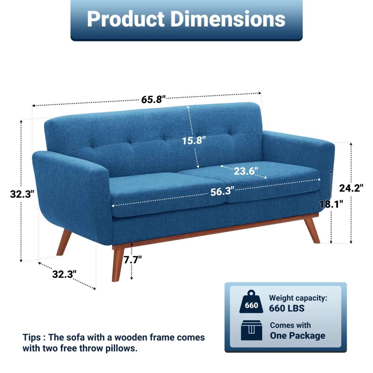 Wayfair Carmencita 65" Square Arm Loveseat - image-11