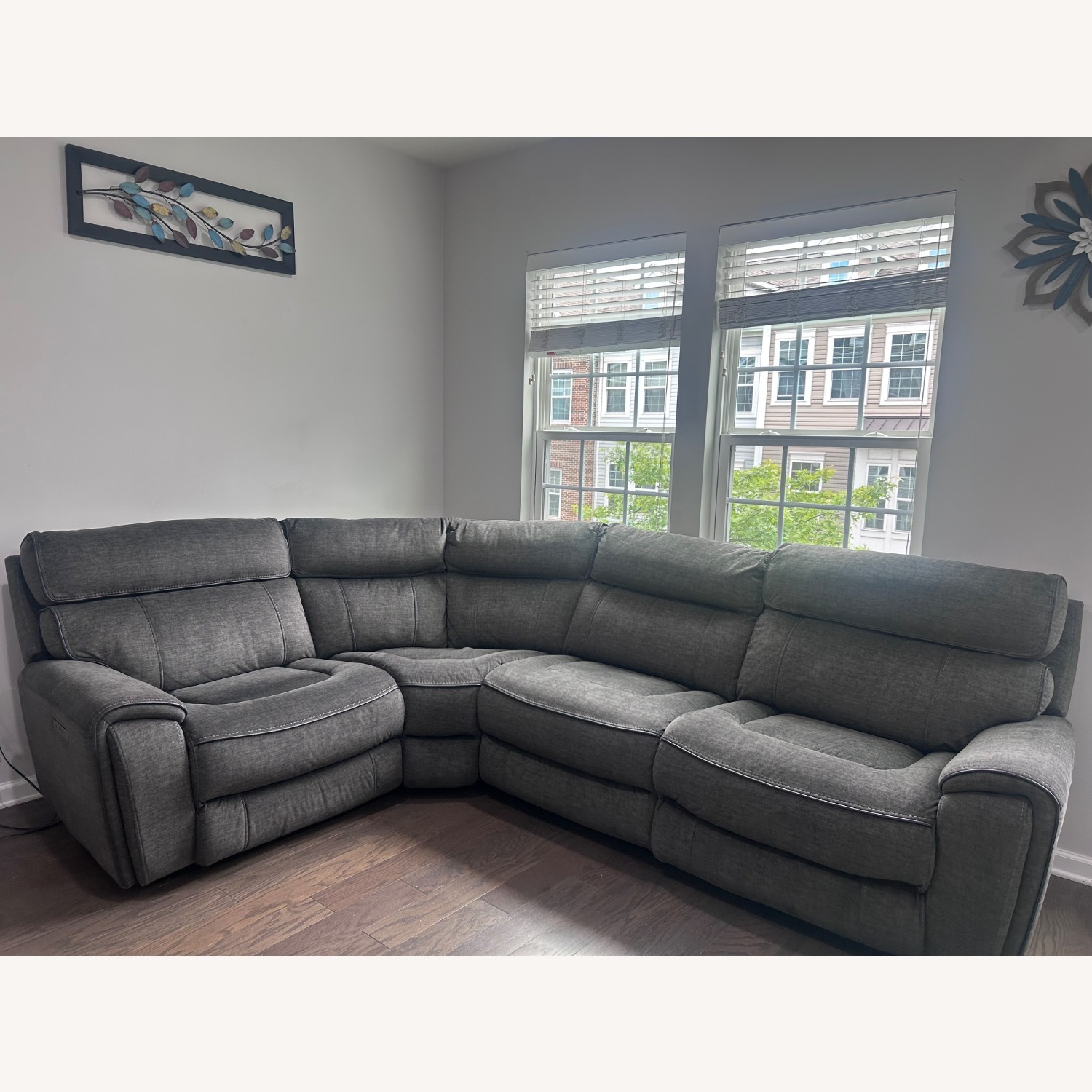 Macy's Dark Gray Fabric 3+ Piece Sectional - image-1