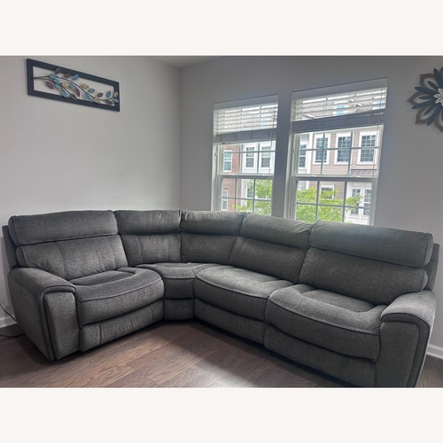 Used Macy's Dark Gray Fabric 3+ Piece Sectional for sale on AptDeco