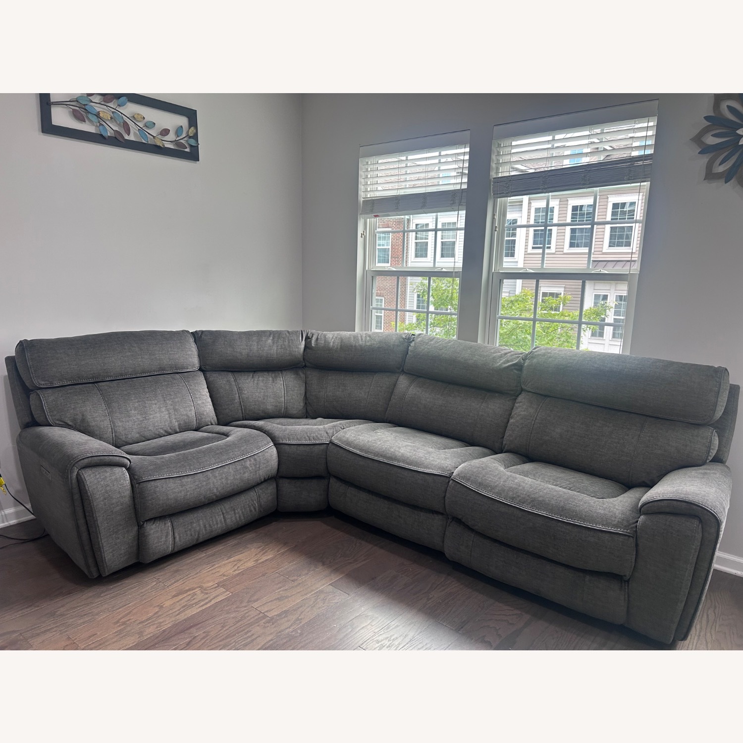 Macy's Dark Gray Fabric 3+ Piece Sectional - image-5