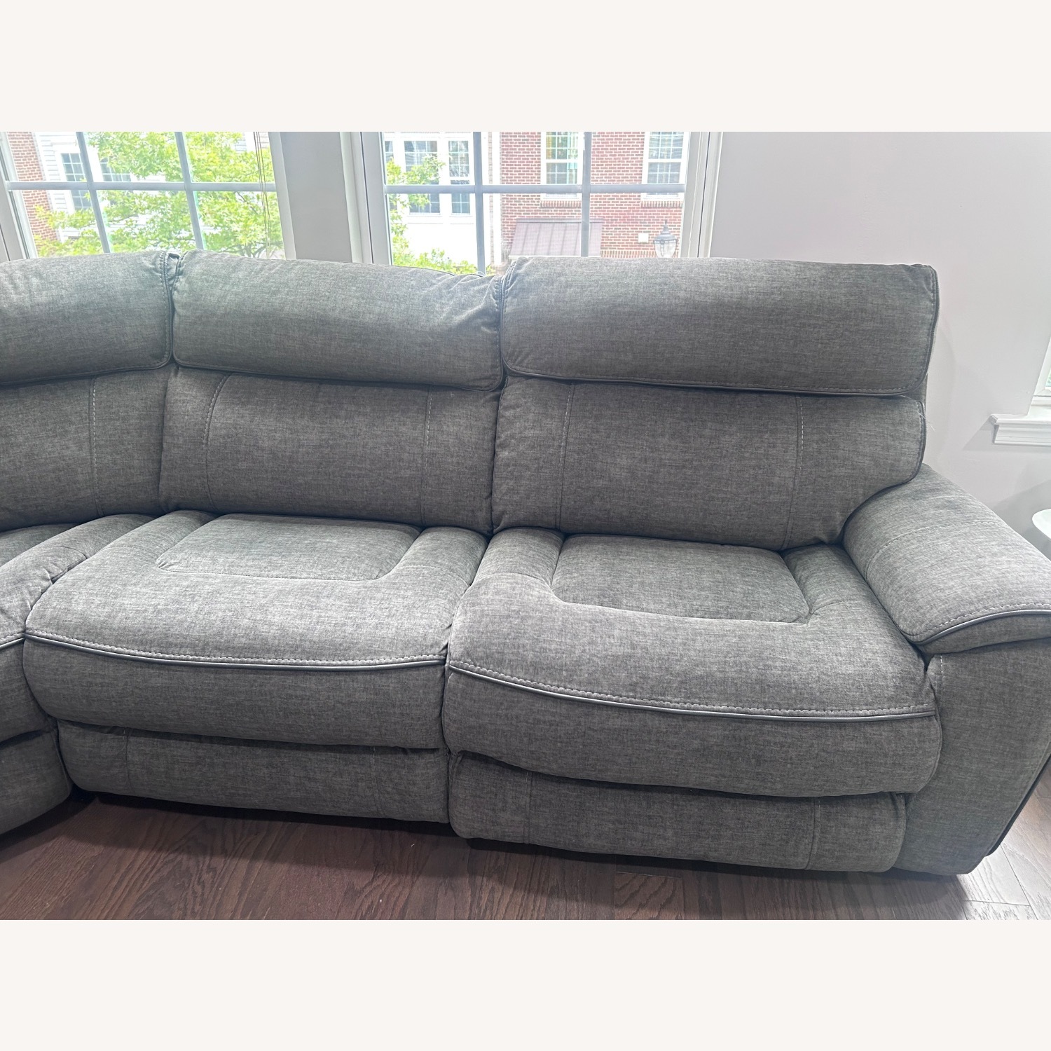 Macy's Dark Gray Fabric 3+ Piece Sectional - image-4